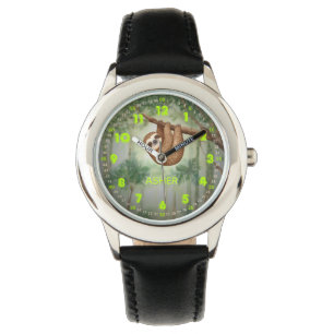 Personalized Sloth Jungle Theme Kids Learning Watch