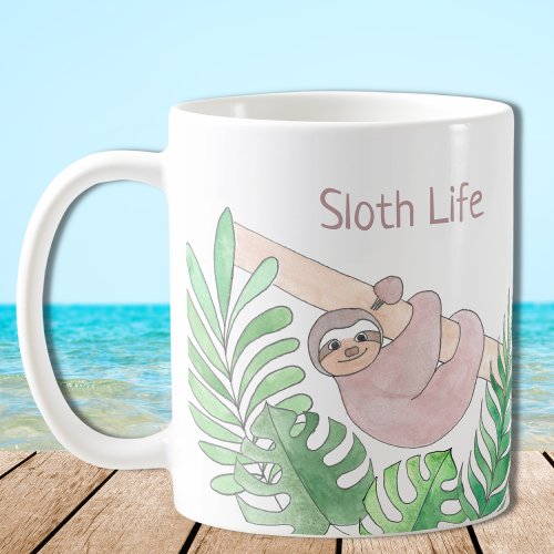 Personalized Sloth Life Coffee Mug