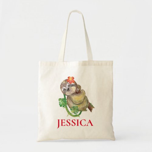 Personalized Sloth Lover Cute Tote Bag