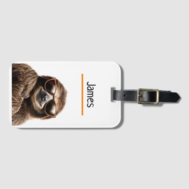 Personalized Sloth Luggage Tag (Front Horizontal)
