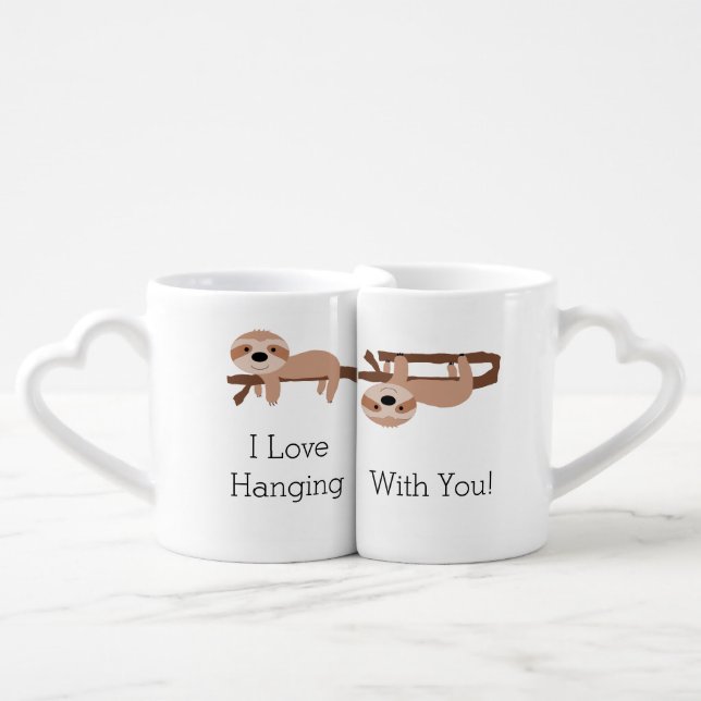 Personalized Sloth Nesting Mug Set (Front Nesting)
