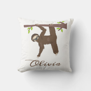 Personalized Sloth Throw Pillow Funny Gift