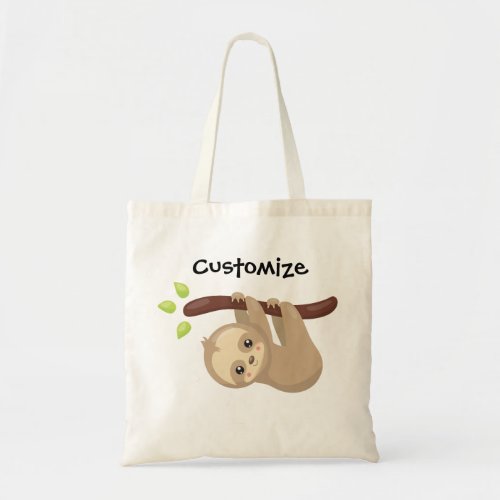 Personalized Sloth Tote