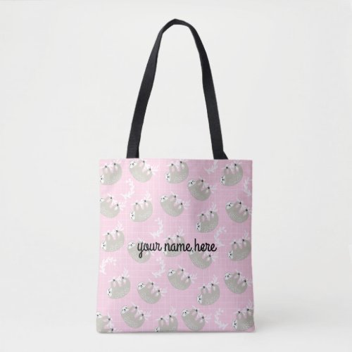 Personalized Sloth Tote Bag