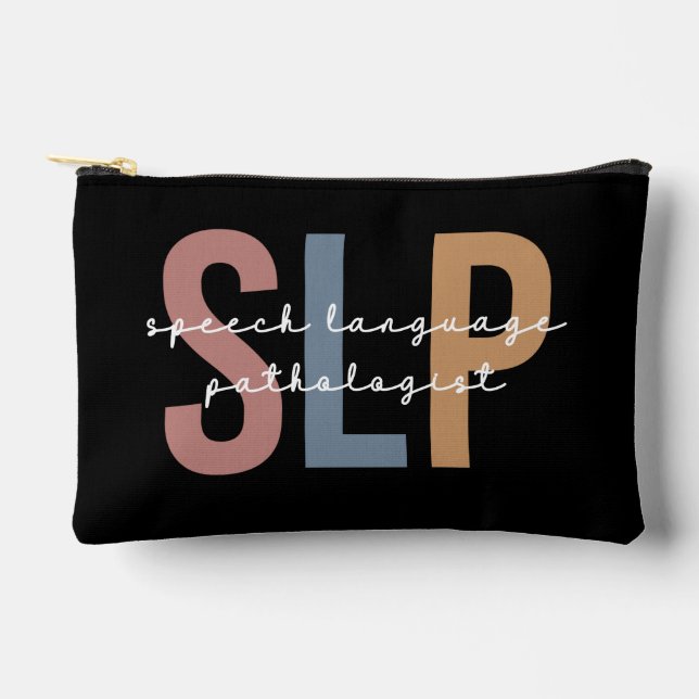 Personalized SLP Speech Language Pathologist Accessory Pouch (Front)