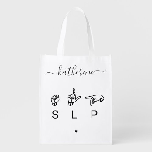 Personalized SLP Speech Language Pathologist ASL  Grocery Bag