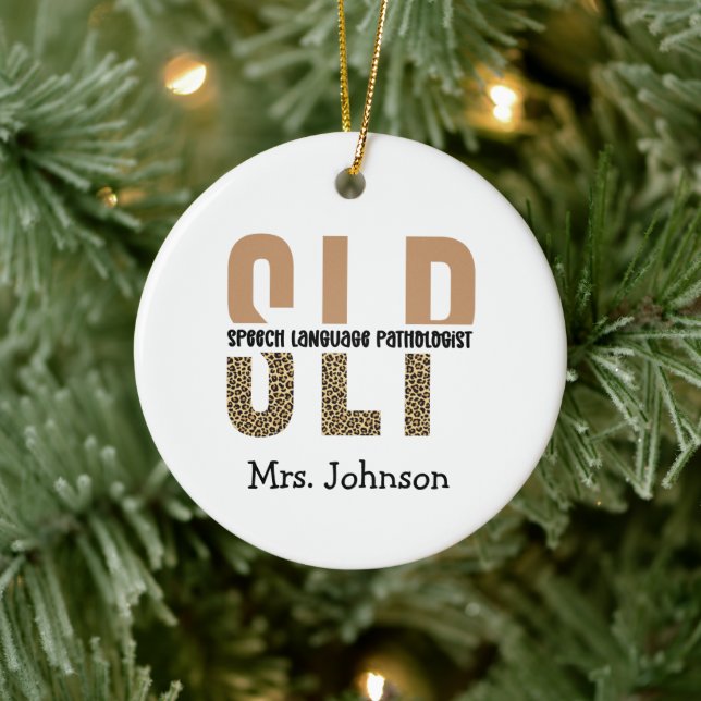 Personalized SLP Speech language pathologist  Ceramic Ornament (Tree)