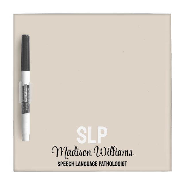 Personalized SLP Speech Language Pathologist Gift Dry Erase Board (Front)