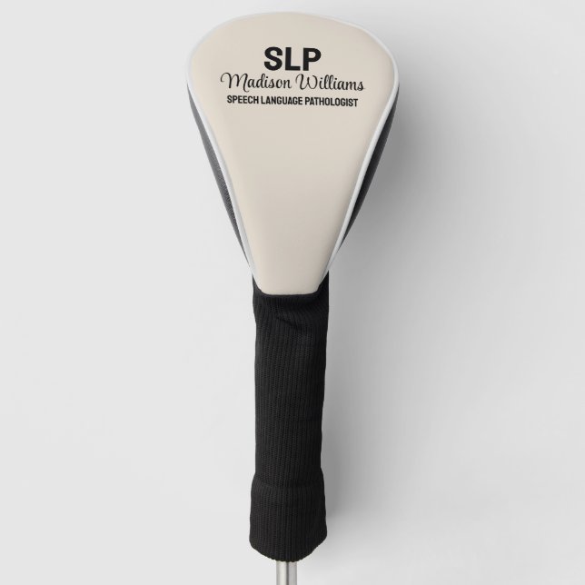 Personalized SLP Speech Language Pathologist Gift Golf Head Cover (Front)
