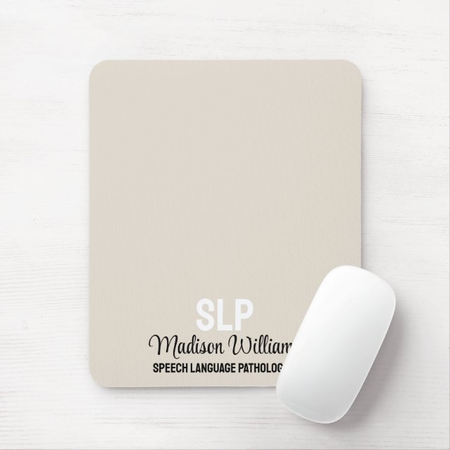 Personalized SLP Speech Language Pathologist Gift Mouse Pad (With Mouse)