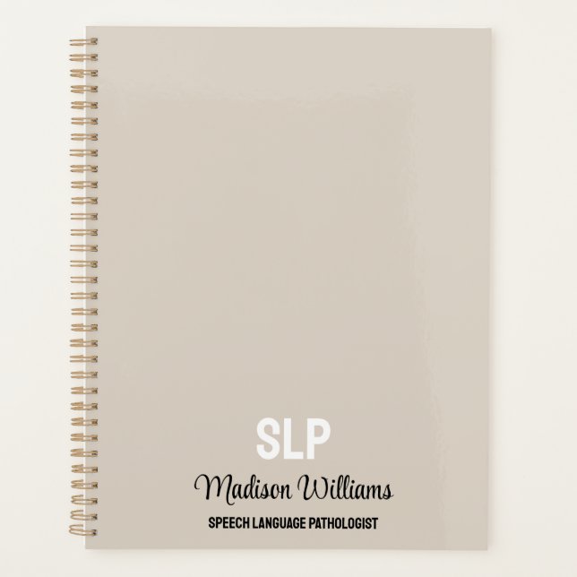 Personalized SLP Speech Language Pathologist Gift Planner (Front)