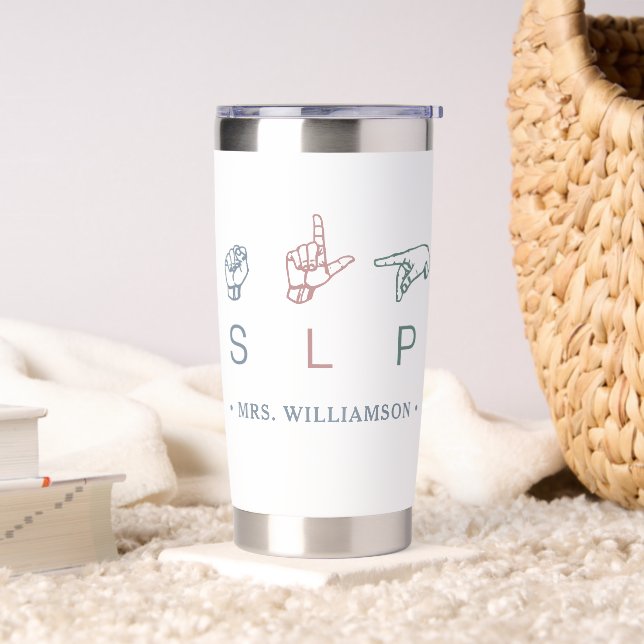 Personalized SLP Speech Pathologist Appreciation Insulated Tumbler (Living Room)