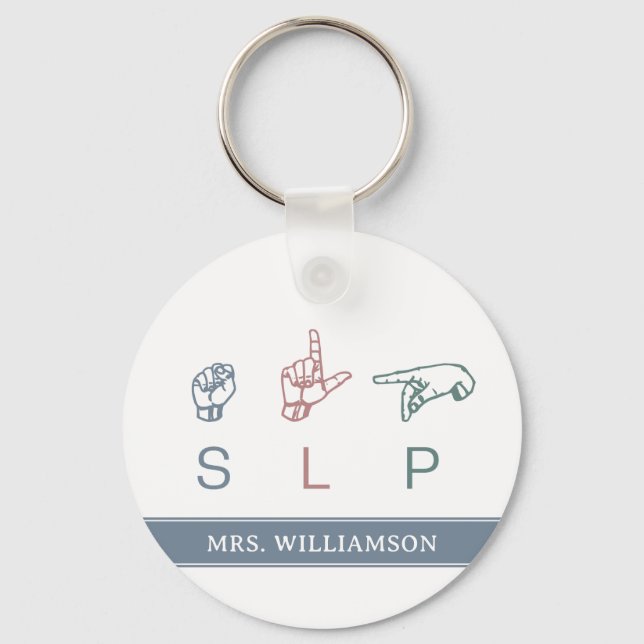 Personalized SLP Speech Pathologist Appreciation Keychain (Front)