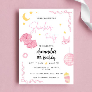 Personalized Slumber Party Birthday Invitation