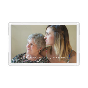 Personalized Small Acrylic Serving Trays For Moms