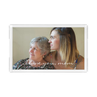 Personalized Small Acrylic Serving Trays For Moms