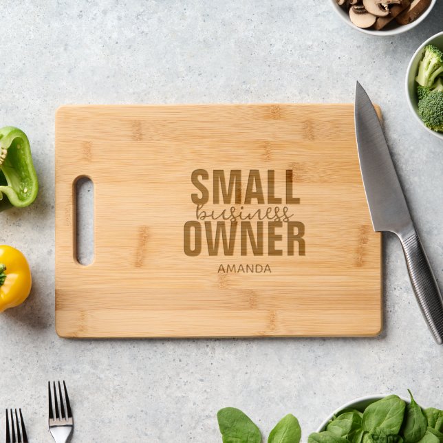 Personalized Small Business Owner Name Engraved Cutting Board (Kitchen Counter)