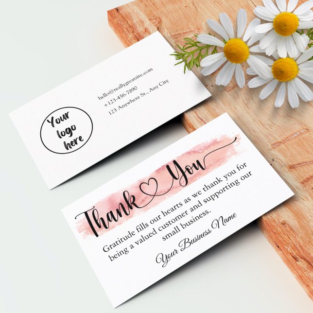 Personalized Small Business Thank You Card (small business thank you card for customer)