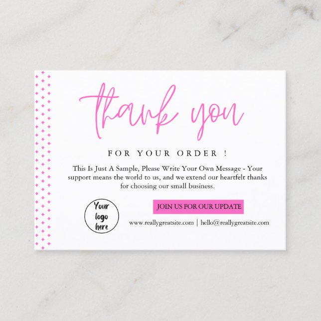 Personalized Small Business Thank You Card (Front)