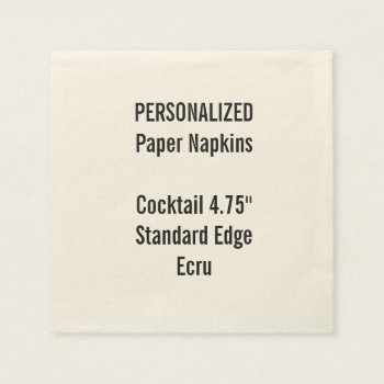 Personalized Small Ecru Cocktail Paper Napkins by PersonalizedNapkins at Zazzle