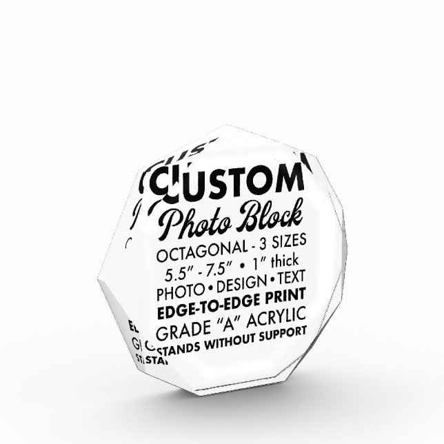 Personalized Small Octagonal Photo Paperweight (Left)