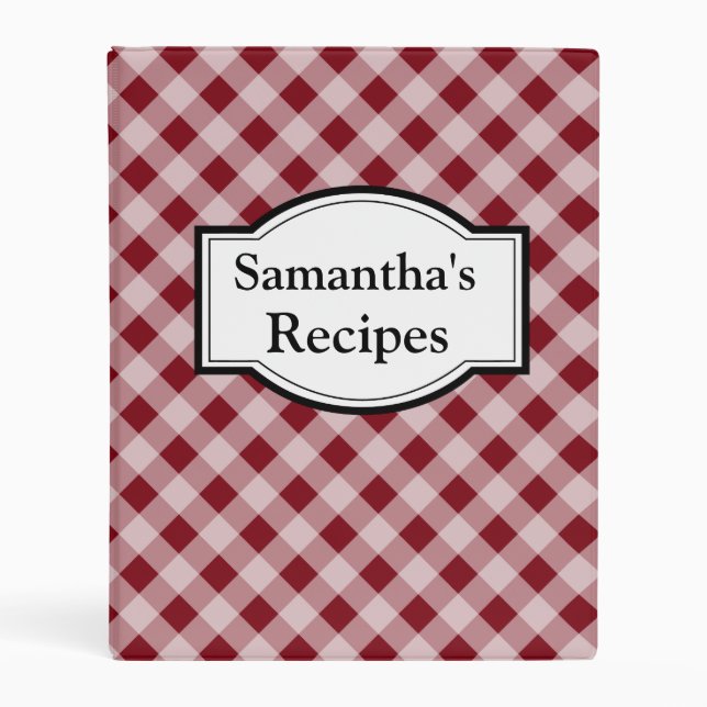 Personalized Small Recipe Binder (Front)