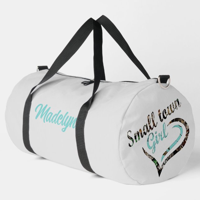 Personalized Small Town Girl Duffle Bag (Left Corner)