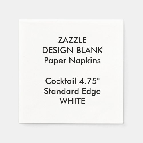 Personalized Small WHITE Cocktail Paper Napkins