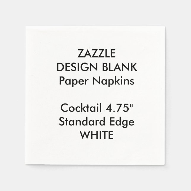Personalized Small WHITE Cocktail Paper Napkins (Front)