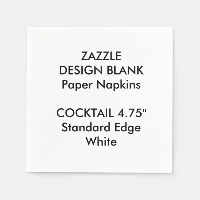 Personalized Small WHITE Cocktail Paper Napkins (Front)