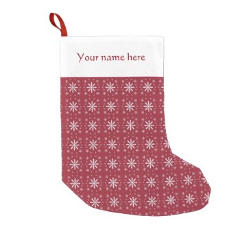 Personalized Small White Snowflake Stocking by erinphotodesign at Zazzle