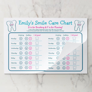 Personalized Smile Care Chart Paper Pad