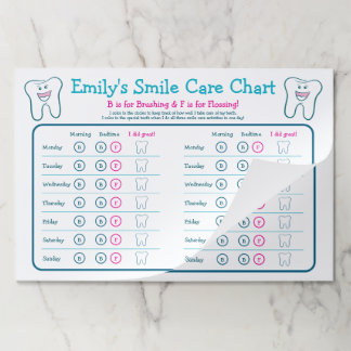 Personalized Smile Care Chart Paper Pad