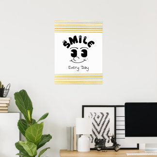 Personalized "Smile Every Day" Art Face Poster