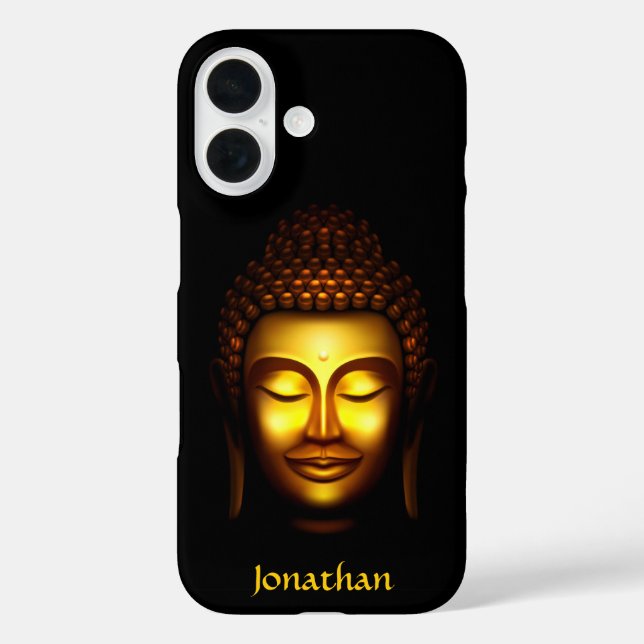 Personalized Smiling Buddha Gold and Black Case-Mate iPhone Case (Back)
