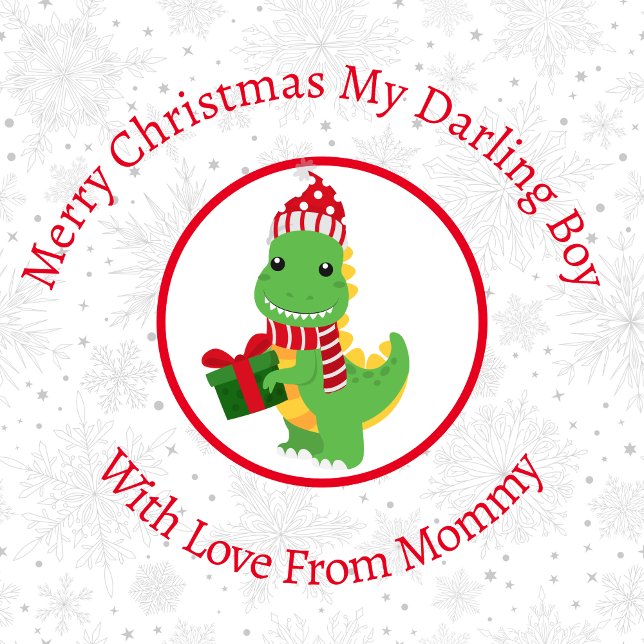 Personalized Smiling Christmas Dinosaur Wrapping Paper (Creator Uploaded)