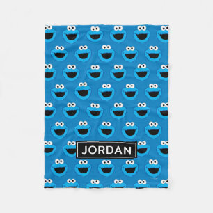 Personalized Smiling Cookie Monster Pattern Fleece Blanket