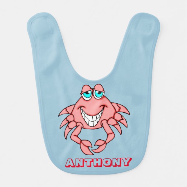 Personalized Smiling Crab Bib (Front)