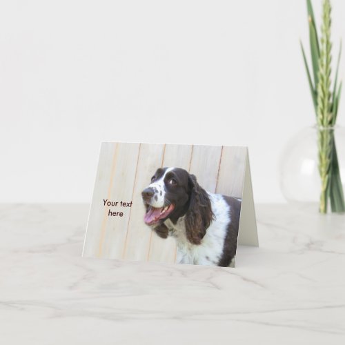 Personalized Smiling English Springer Spaniel Card