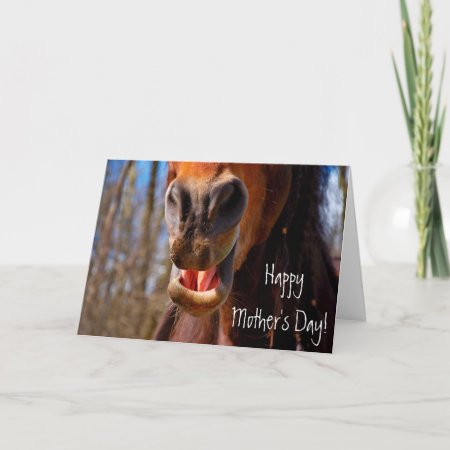 Personalized Smiling Horse Mother's Day Card