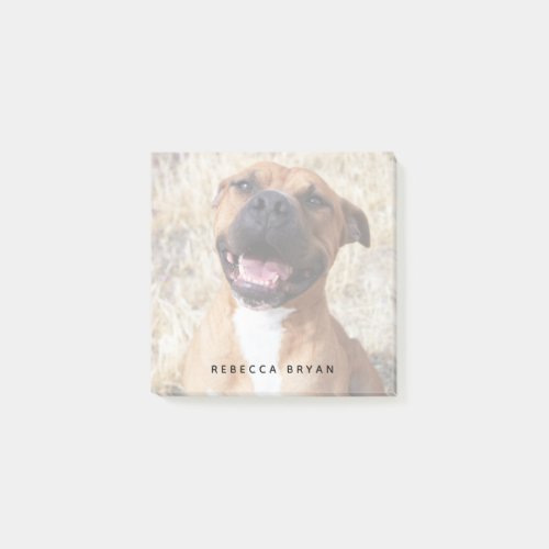 Personalized Smiling Pitbull Photo Post_it Notes