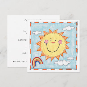 Personalized Smiling Sun Birthday Invitation