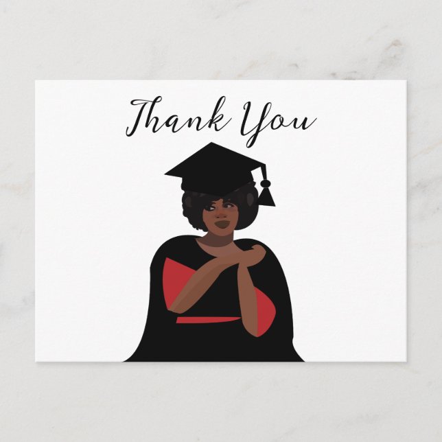 Personalized Smiling Woman Graduation Postcard (Front)
