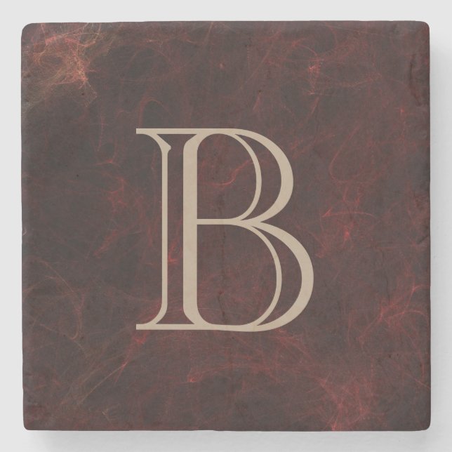 Personalized Smoke and Fire Abstract Design Stone Coaster (Front)