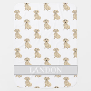 Personalized Smooth Cream Dachshund Baby Blanket