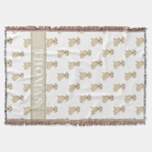 Personalized Smooth Cream Dachshund Throw Blanket