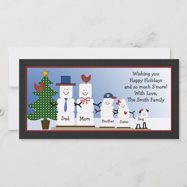 Personalized Smores Family Christmas Card S'mores (Front)