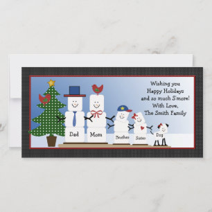 Personalized Smores Family Christmas Card S'mores