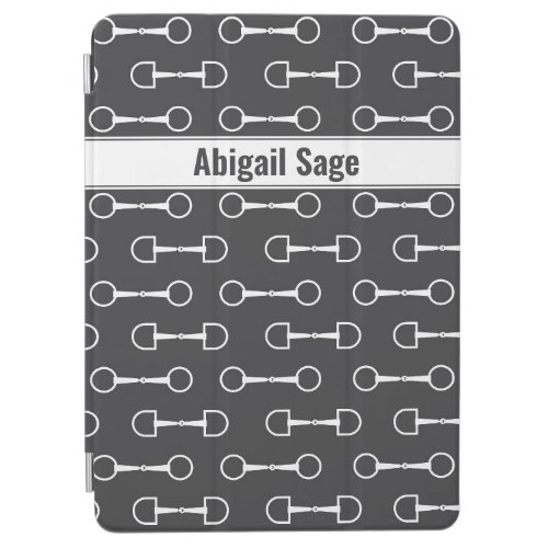 Personalized Snaffle Bits Grey and White Horse iPad Air Cover