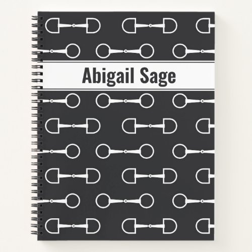 Personalized Snaffle Bits Grey and White Horse Notebook